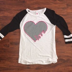 Cute heart baseball tee